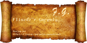 Fliszár Gergely névjegykártya